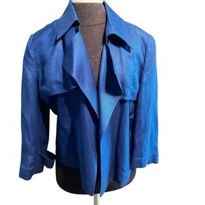 J Peterman Confidence Jacket Blue Linen Tencel 12
